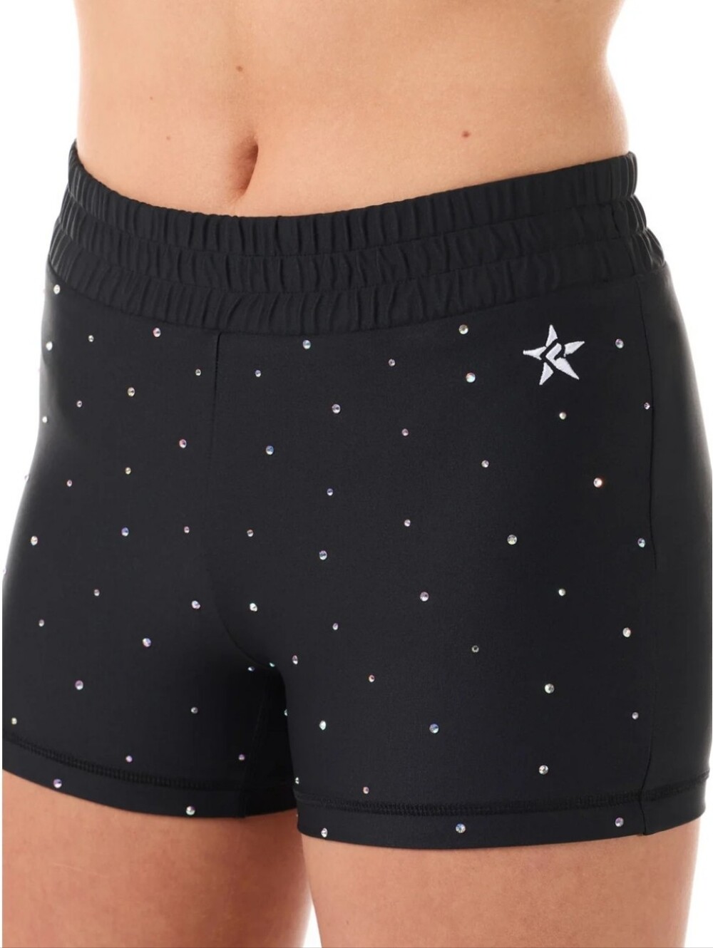 Women’s Black Crystal-Embellished Bike Shorts